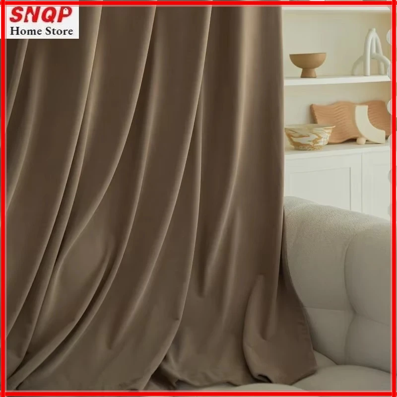 Custom Modern Simple Brown Velvet Curtains for Living Room Bedroom Dining Blackout Luxury White Tulle Thicken Elegant Window
Custom Modern Simple Brown Velvet Curtains for Living Room Bedroom Dining Blackout Luxury White Tulle Thicken Elegant Window
