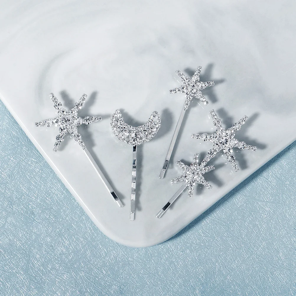 4 pcs One-length Clip Stylish Hairpins Chic Headwear Crystal Punk Elegant Alloy Woman Bride Novel Fashion Accessories 
4 pcs One-length Clip Stylish Hairpins Chic Headwear Crystal Punk Elegant Alloy Woman Bride Novel Fashion Accessories