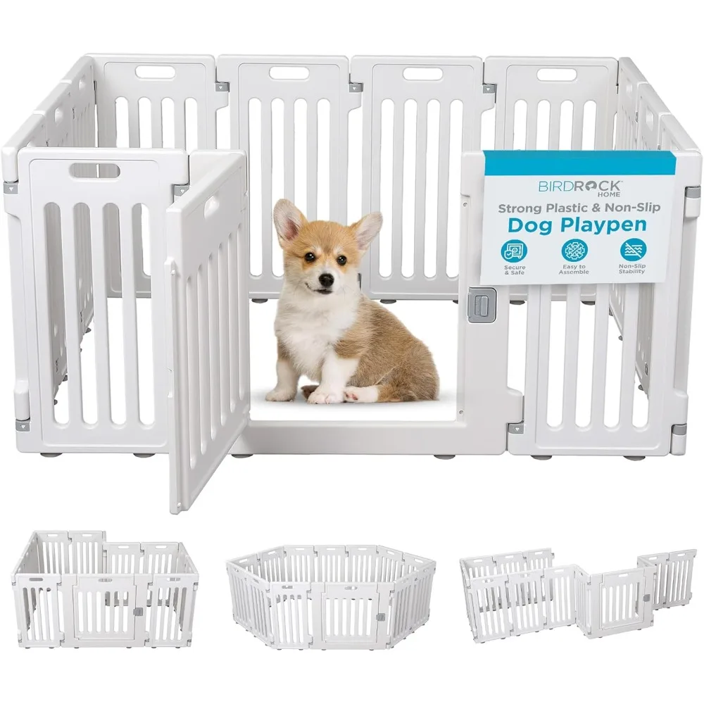 Pet Playpen with Door | 12 Panel | Strong Plastic | Puppy Safety Fence Pen Playpen | Non-Slip and Secure Dog Gate
Pet Playpen with Door | 12 Panel | Strong Plastic | Puppy Safety Fence Pen Playpen | Non-Slip and Secure Dog Gate