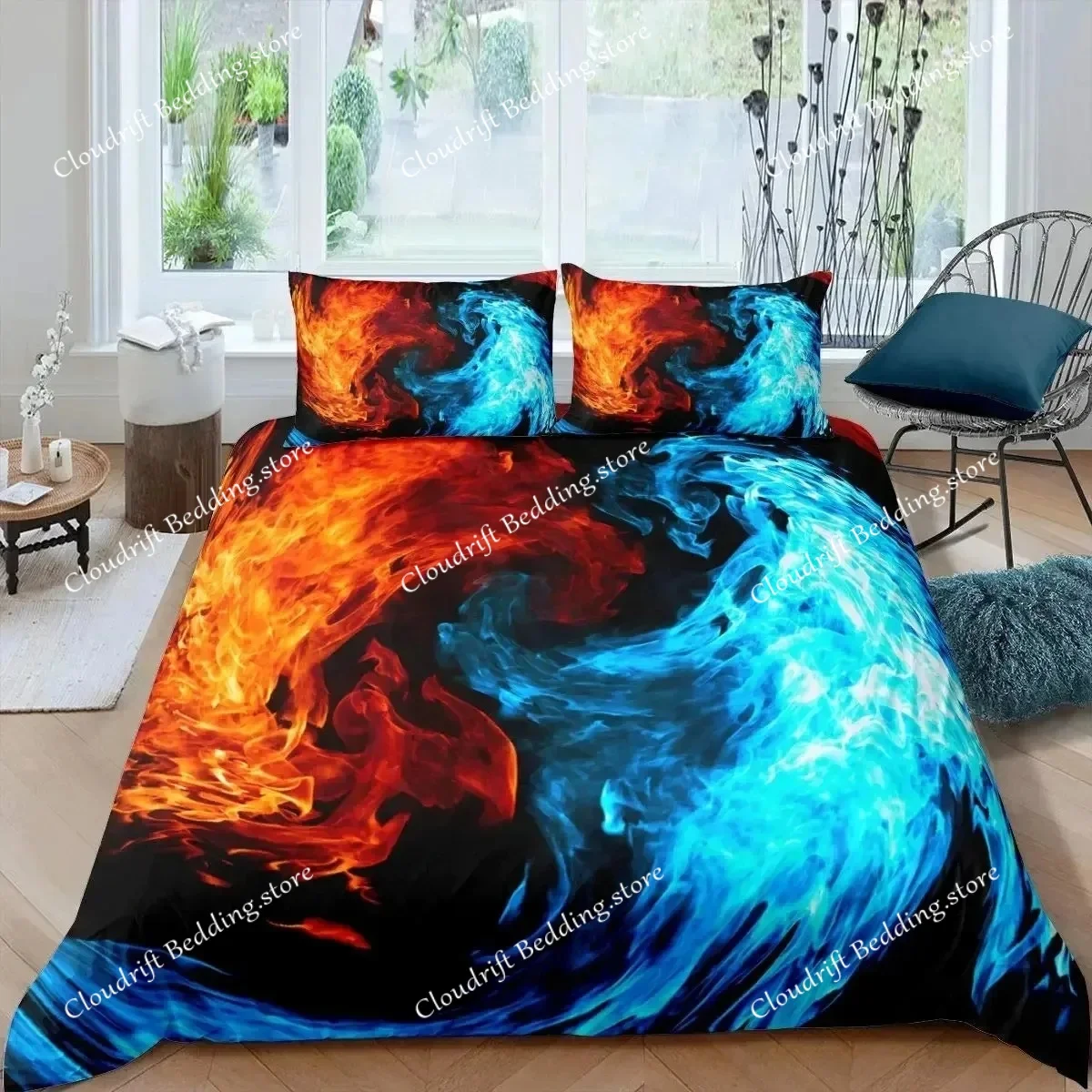 Bird Duvet Cover Set,Ice And Fire Collision Bedding Set,Trippy Wonderland Animals Comforter Cover Blue Red Quilt Bed Cover
Bird Duvet Cover Set,Ice And Fire Collision Bedding Set,Trippy Wonderland Animals Comforter Cover Blue Red Quilt Bed Cover