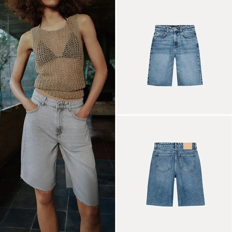 Fashionable Casual Denim Long Short Pants Women's Summer 2026 New Style Versatile Mid-Waist Straight Leg Jeans Shorts
Fashionable Casual Denim Long Short Pants Women's Summer 2026 New Style Versatile Mid-Waist Straight Leg Jeans Shorts