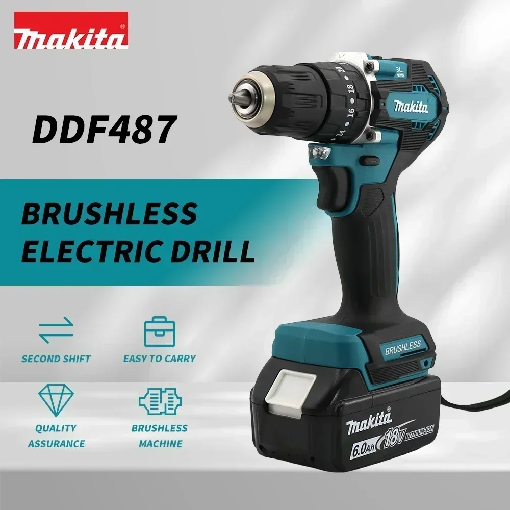 Makita DDF487 18V Cordless Brushless Electric Drill Driver Compact High Torque LXT Electric Variable Speed Brushless Motor T
Makita DDF487 18V Cordless Brushless Electric Drill Driver Compact High Torque LXT Electric Variable Speed Brushless Motor T