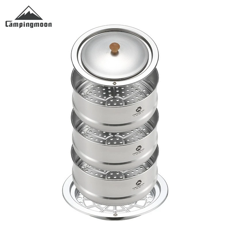 CAMPINGMOON S363-3S Three layer Steamer Bottom Support Set 304 Stainless Steel Home Camping Portable Cooking Steamer Drawer
CAMPINGMOON S363-3S Three layer Steamer Bottom Support Set 304 Stainless Steel Home Camping Portable Cooking Steamer Drawer