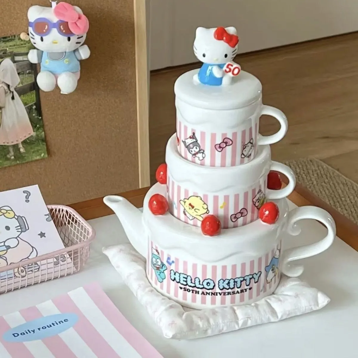 Anime Sanrio Hello Kitty Ceramic Tea Set Teapot Teacup Gift Birthday Anniversary Ceramic Mug Valentine's Day Present Kawaii Cute
Anime Sanrio Hello Kitty Ceramic Tea Set Teapot Teacup Gift Birthday Anniversary Ceramic Mug Valentine's Day Present Kawaii Cute