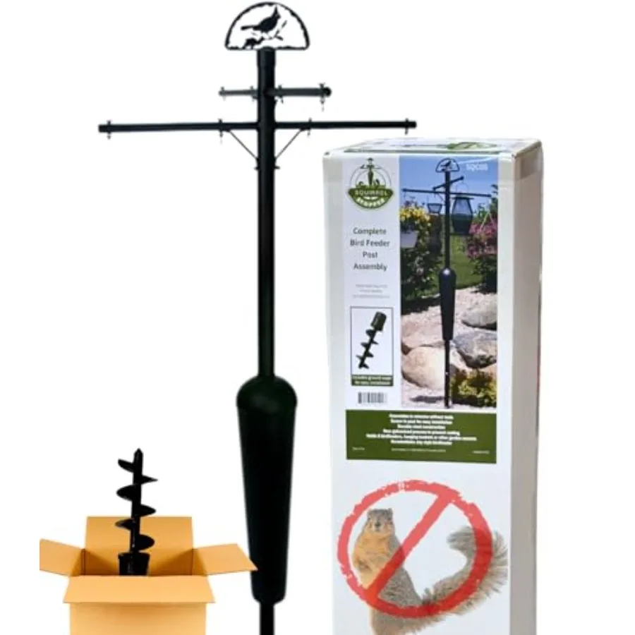 Deluxe Bird Feeder Pole Heavy-Duty Steel Pole with Patented Baffle 100 Squirrel-Proof and Weather-Proof Easy to Install Holds U
Deluxe Bird Feeder Pole Heavy-Duty Steel Pole with Patented Baffle 100 Squirrel-Proof and Weather-Proof Easy to Install Holds U