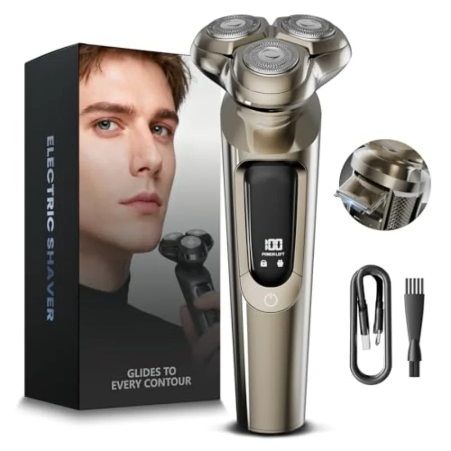 Electric Razor for Men 3D Flex Blades with Pop-Up Trimmer IPX8 Waterproof Type-C Quick Charge LED Display Travel Lock Wet and D
Electric Razor for Men 3D Flex Blades with Pop-Up Trimmer IPX8 Waterproof Type-C Quick Charge LED Display Travel Lock Wet and D