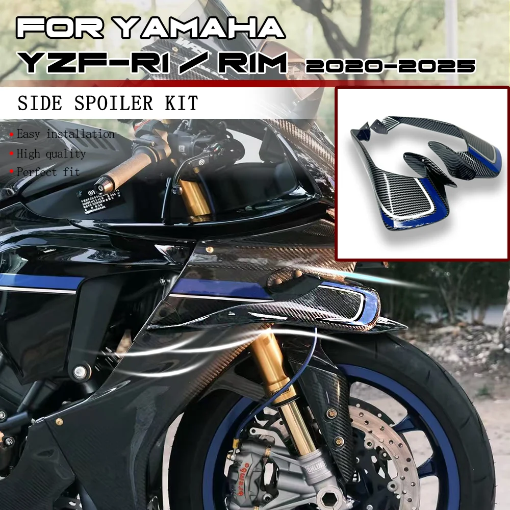 Motorcycle Side Spoiler Wing For YAMAHA YZF-R1 R1M R1 2020-2024 2025 Aerodynamic Winglets Fixed Wind Wing Fairing Shell Kit