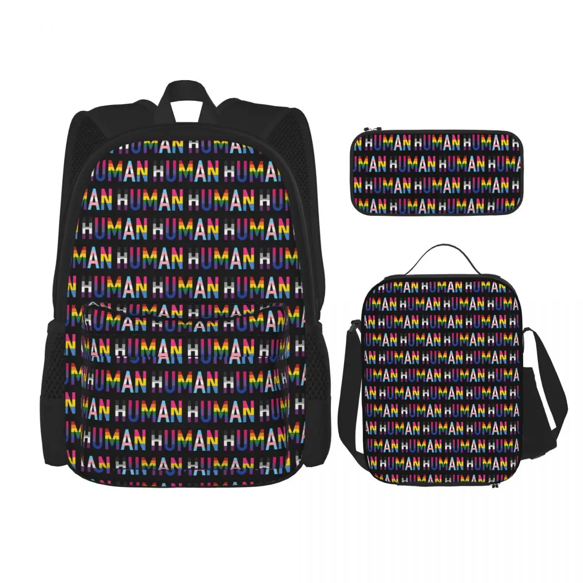 Human,Various Queer Flags Backpacks Students Bookbag School Bags Rucksack Lunch Bag Pen Bag Three-Piece Set
Human,Various Queer Flags Backpacks Students Bookbag School Bags Rucksack Lunch Bag Pen Bag Three-Piece Set