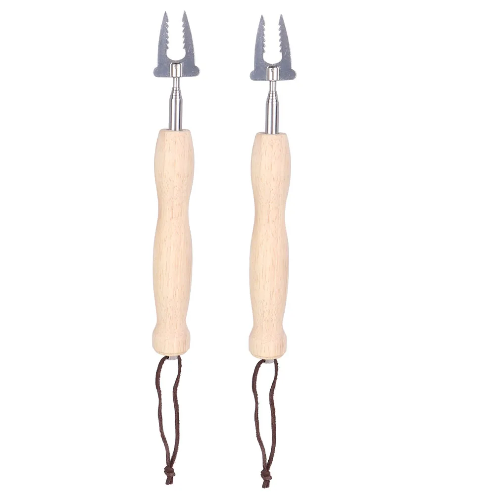 2pcs Telescopic BBQ Fork Stainless Steel Camping Meat Tool Retractable Wooden Handle Versatile Kitchen Utility Barbecue Supply
2pcs Telescopic BBQ Fork Stainless Steel Camping Meat Tool Retractable Wooden Handle Versatile Kitchen Utility Barbecue Supply