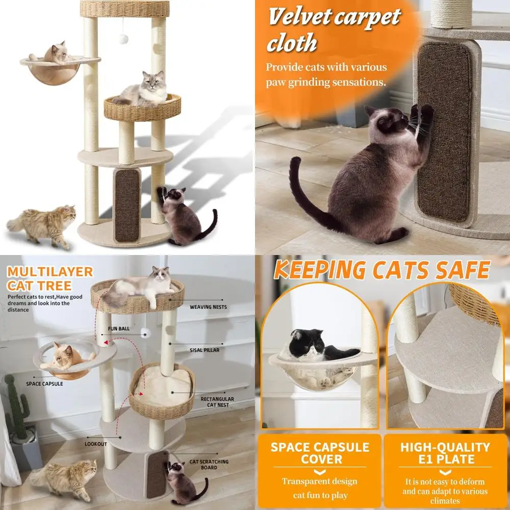Elegant Multi-Level Wooden Cat Tree with Scratching Posts, Contemporary Cat Tower, Handcrafted Multi-Cat Condo, Unique Perches f
Elegant Multi-Level Wooden Cat Tree with Scratching Posts, Contemporary Cat Tower, Handcrafted Multi-Cat Condo, Unique Perches f