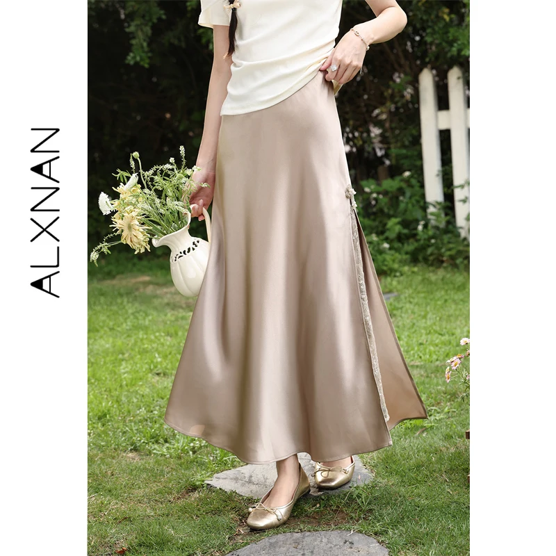 ALXNAN Women's Skirt 2026 Summer Lace Patchwork Long A-line Elegant Skirts Satin Holiday Casual Elegant Ladies Clothing L55395
ALXNAN Women's Skirt 2026 Summer Lace Patchwork Long A-line Elegant Skirts Satin Holiday Casual Elegant Ladies Clothing L55395
