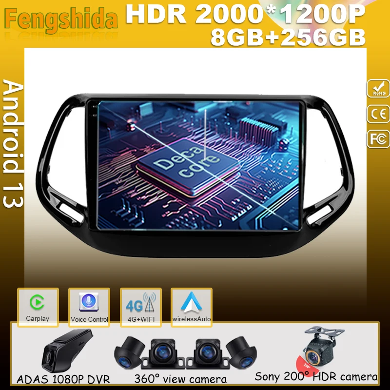 Car CPU Android 13 For Jeep Compass 2 MP 2016 - 2018 Player Head Unit Auto Radio TouchScreen Stereo Multimedia Navigation GPS
Car CPU Android 13 For Jeep Compass 2 MP 2016 - 2018 Player Head Unit Auto Radio TouchScreen Stereo Multimedia Navigation GPS