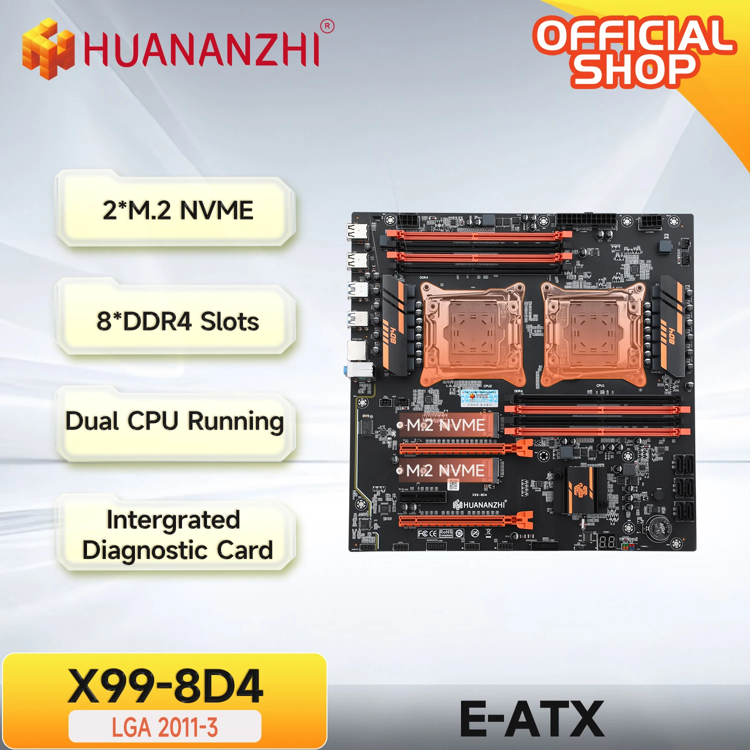 Материнская плата HUANANZHI X99 8D4 LGA 2011-3 с поддержкой двух процессоров Xeon 2690 2696 2680 2666 V3 V4, память DDR4 NVME M.2 E-ATX
Материнская плата HUANANZHI X99 8D4 LGA 2011-3 с поддержкой двух процессоров Xeon 2690 2696 2680 2666 V3 V4, память DDR4 NVME M.2 E-ATX