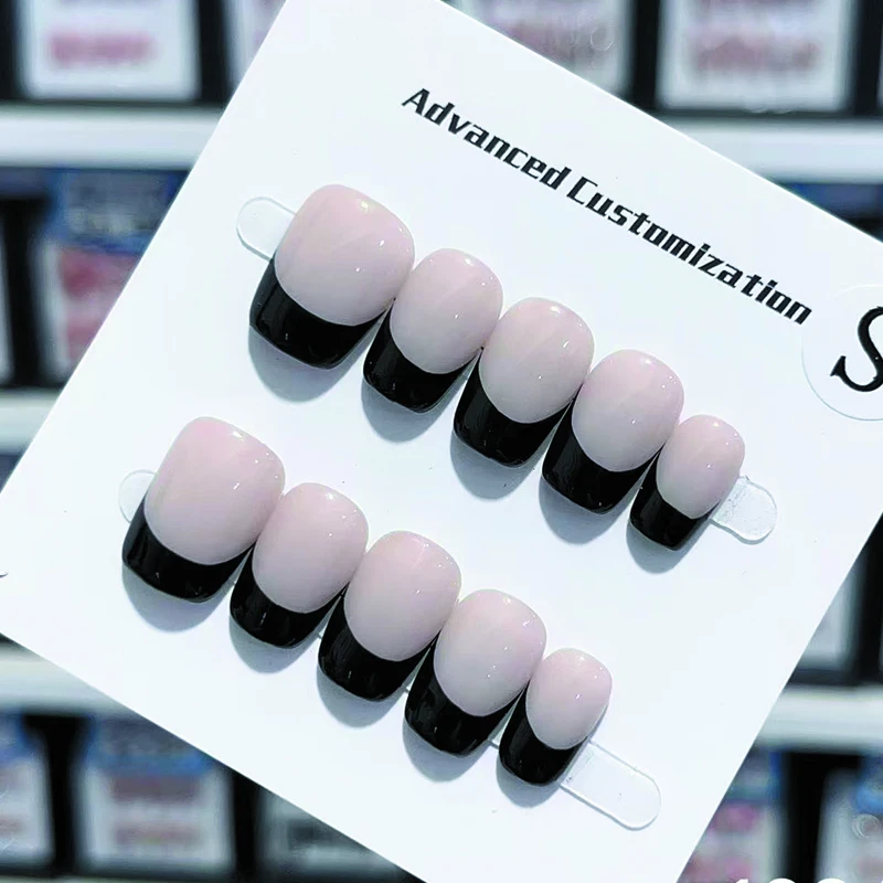10 Pcs Short French Press On Nails Black Red White False Nail Tips Wearable Glitter Art Korea Full Cover Head Fake Nail Tips
10 Pcs Short French Press On Nails Black Red White False Nail Tips Wearable Glitter Art Korea Full Cover Head Fake Nail Tips