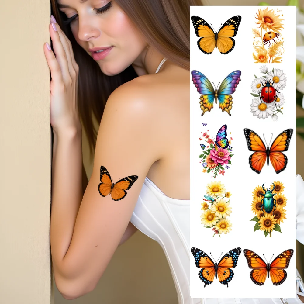 28pcs Butterfly Tattoo Stickers Waterproof Temporary Tattoos Long-Lasting Body Art Disposable Water Transfer Printing Stickers
28pcs Butterfly Tattoo Stickers Waterproof Temporary Tattoos Long-Lasting Body Art Disposable Water Transfer Printing Stickers