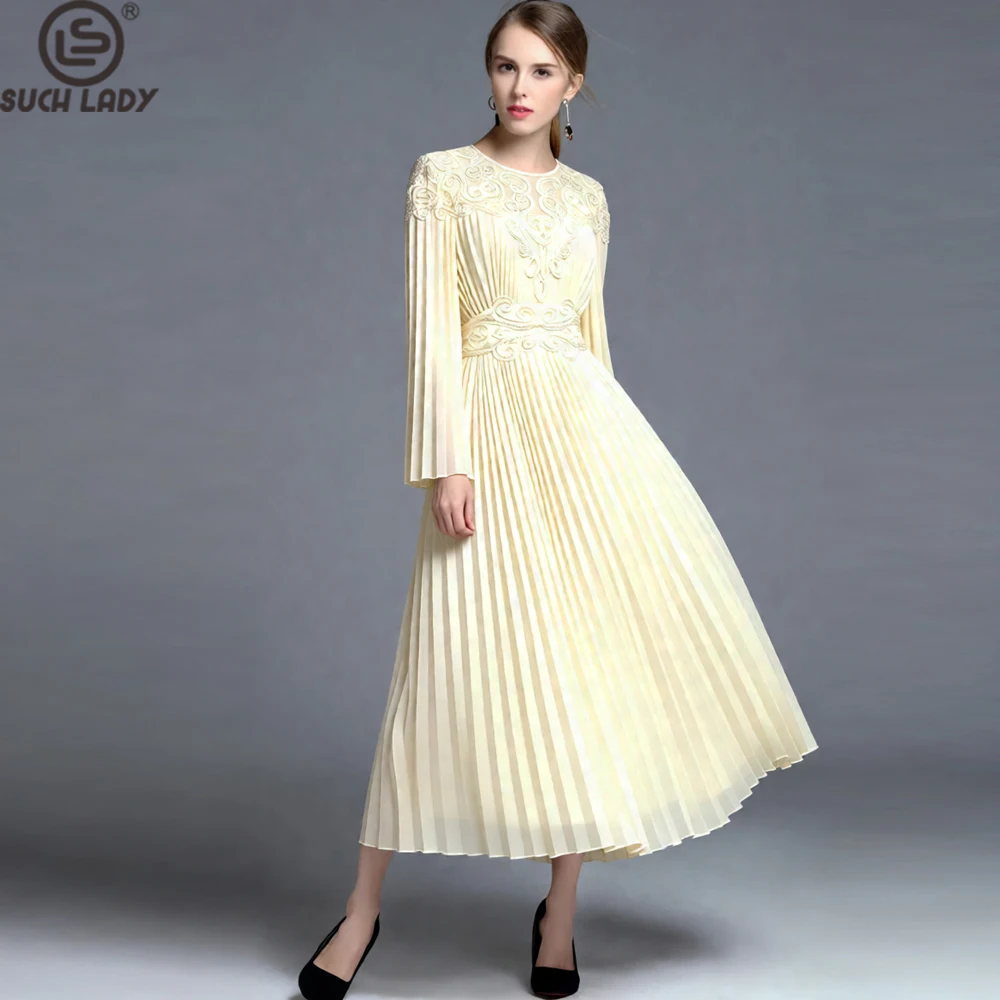 Женское элегантное вечернее платье макси с длинными рукавами, расшитое бисером, в винтажном стиле, с круглым вырезом, плиссированное, с изысканной вышивкой на лифе, Vestidos
Женское элегантное вечернее платье макси с длинными рукавами, расшитое бисером, в винтажном стиле, с круглым вырезом, плиссированное, с изысканной вышивкой на лифе, Vestidos