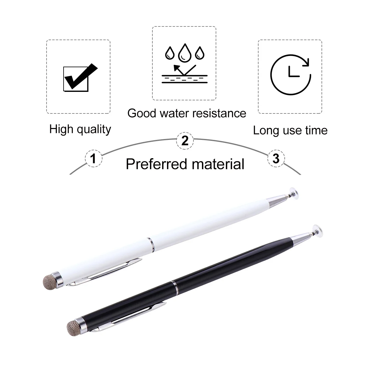 2Pcs Durable Practical Stylus Pen for Long Term Use Perfect for Games Emails Marking Documents on Capacitive Screens
2Pcs Durable Practical Stylus Pen for Long Term Use Perfect for Games Emails Marking Documents on Capacitive Screens