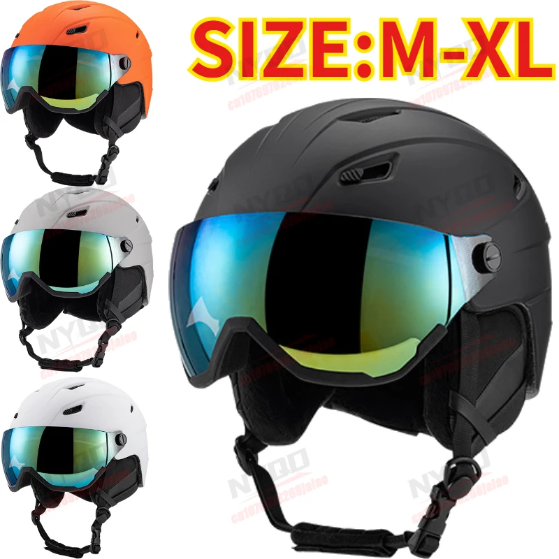 Integrally Molded Ski Helmet with Goggles, Adult Half-covered Anti-impact Helmet for Winter Skiing Skateboard Outdoor Use
Integrally Molded Ski Helmet with Goggles, Adult Half-covered Anti-impact Helmet for Winter Skiing Skateboard Outdoor Use