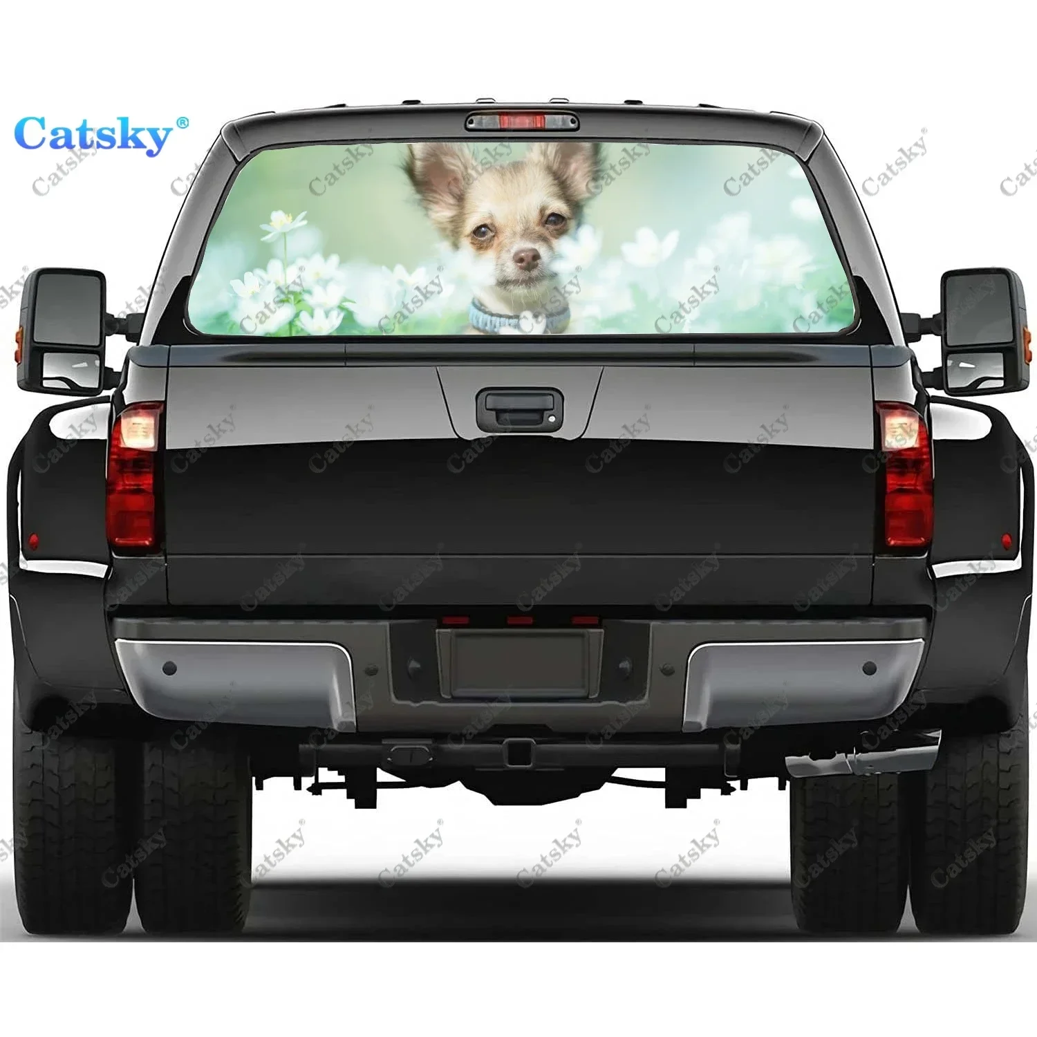 Flowers and Dog Rear Window Decals for Truck,Pickup Window Decal,Rear Window Tint Graphic Perforated Vinyl Truck Sticker
Flowers and Dog Rear Window Decals for Truck,Pickup Window Decal,Rear Window Tint Graphic Perforated Vinyl Truck Sticker