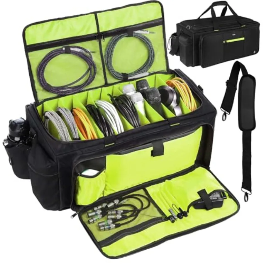 Large DJ Bag with Sturdy Support Board Padded Shoulder Strap 9 Detachable Dividers for Professional DJ Gear Musical Instruments
Large DJ Bag with Sturdy Support Board Padded Shoulder Strap 9 Detachable Dividers for Professional DJ Gear Musical Instruments