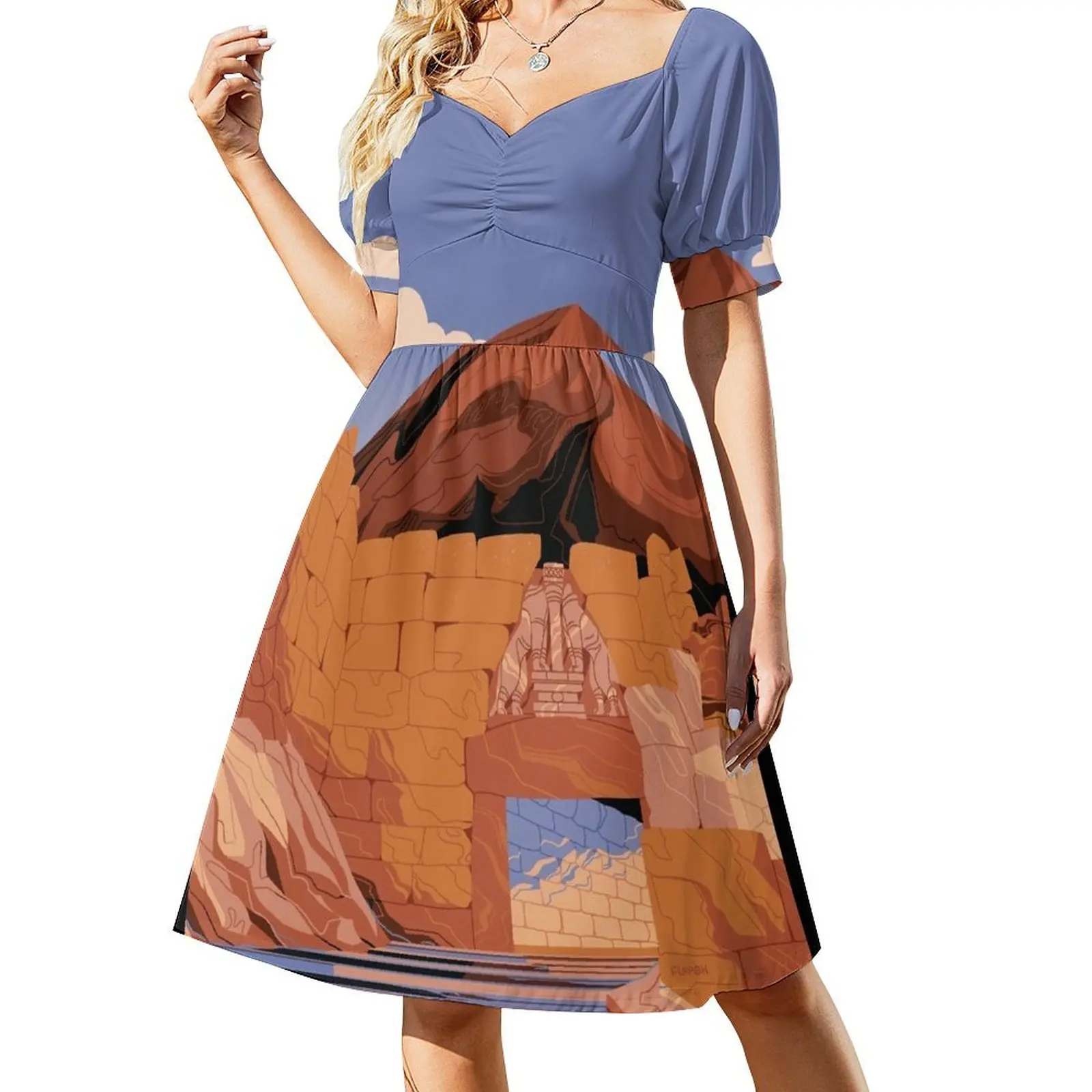 Mycenae Lion Gate Short Sleeved Dress Women's skirt luxury woman party dress Dress
Mycenae Lion Gate Short Sleeved Dress Women's skirt luxury woman party dress Dress