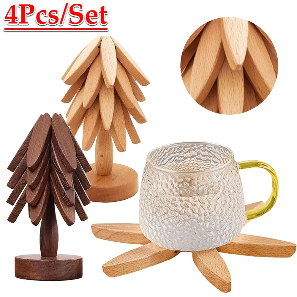 4PCS Wooden Trivets For Hot Dishes Insulation Pad Tree Shape Trivet Set Coaster For Teapot Hot Pots Halloween Christmas Gift
4PCS Wooden Trivets For Hot Dishes Insulation Pad Tree Shape Trivet Set Coaster For Teapot Hot Pots Halloween Christmas Gift
