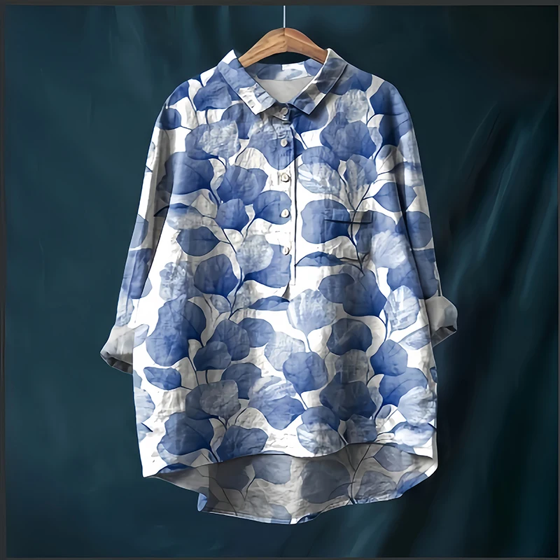 New Spring Autumn Women's Turn-down Collar Shirt Casual Loose Printed Long Sleeved Cotton Linen Plus Size Blouse Top A350
New Spring Autumn Women's Turn-down Collar Shirt Casual Loose Printed Long Sleeved Cotton Linen Plus Size Blouse Top A350