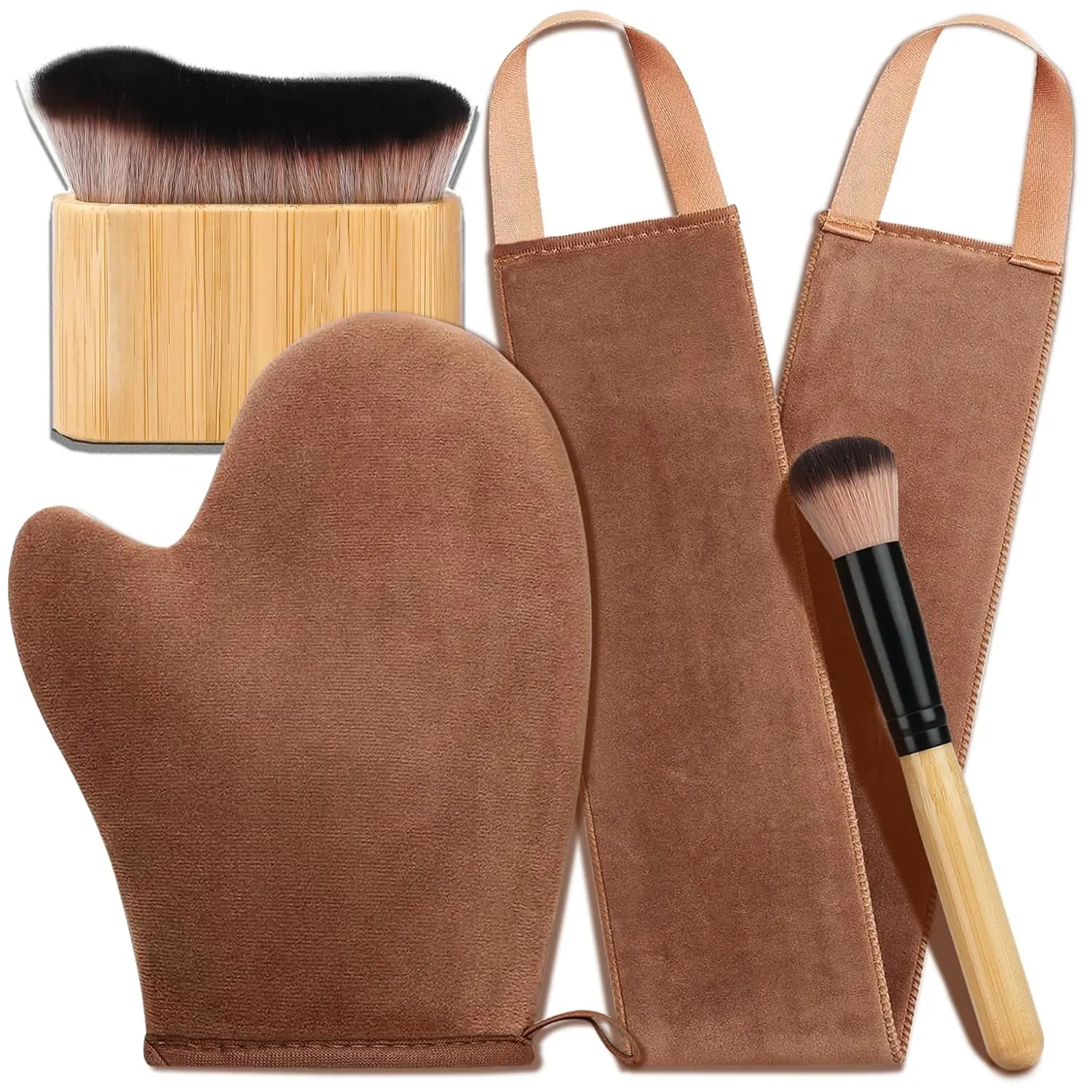 4 in 1 Luxury Velvet Tanning Mitt Set with Applicator Brush & Back Glove for Streak-Free Tan
4 in 1 Luxury Velvet Tanning Mitt Set with Applicator Brush & Back Glove for Streak-Free Tan