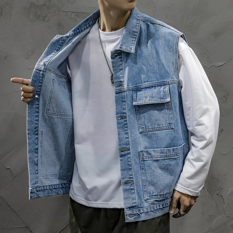 2023 Men's Autumn Workwear Denim Vest Loose Multi-Pocket Versatile Casual Vest
2023 Men's Autumn Workwear Denim Vest Loose Multi-Pocket Versatile Casual Vest
