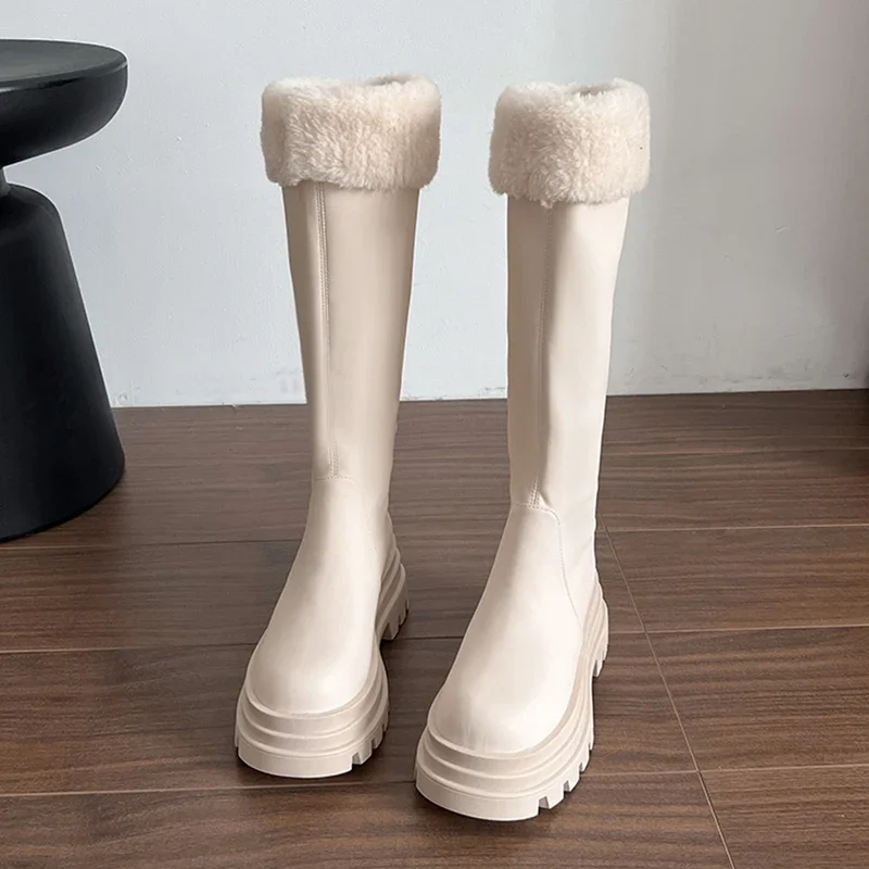 Sweet Knot Woman's Boots 2025 New Korean Style Fashion Black High Boots Plush Thickened Winter Ladies Knee-High Boots Fur Flats
Sweet Knot Woman's Boots 2025 New Korean Style Fashion Black High Boots Plush Thickened Winter Ladies Knee-High Boots Fur Flats