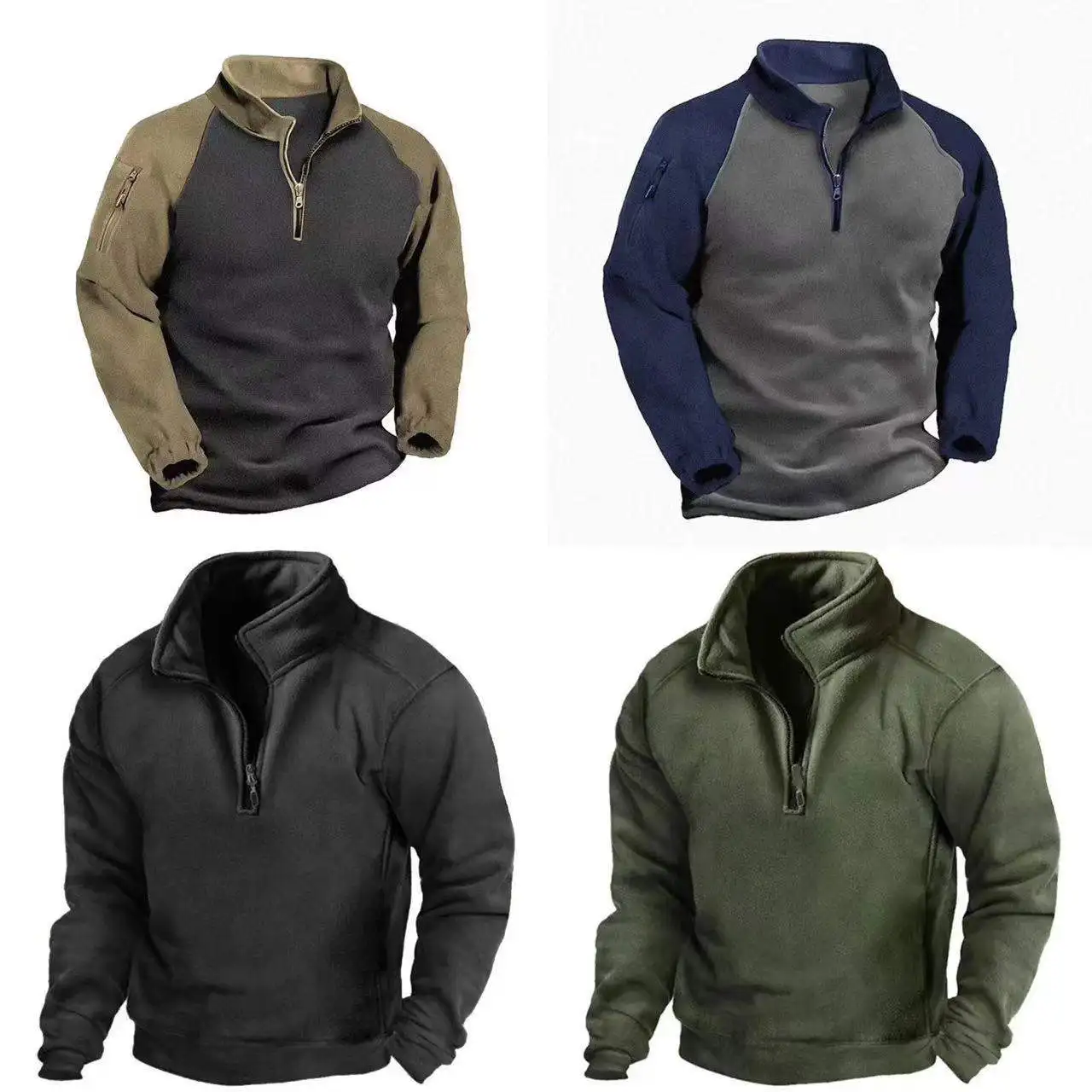 Outdoor Sports Double-Sided Fleece Sweatshirt Men's Spring Autumn Overhead Stand Collar Fleece Jacket Warm Top
Outdoor Sports Double-Sided Fleece Sweatshirt Men's Spring Autumn Overhead Stand Collar Fleece Jacket Warm Top