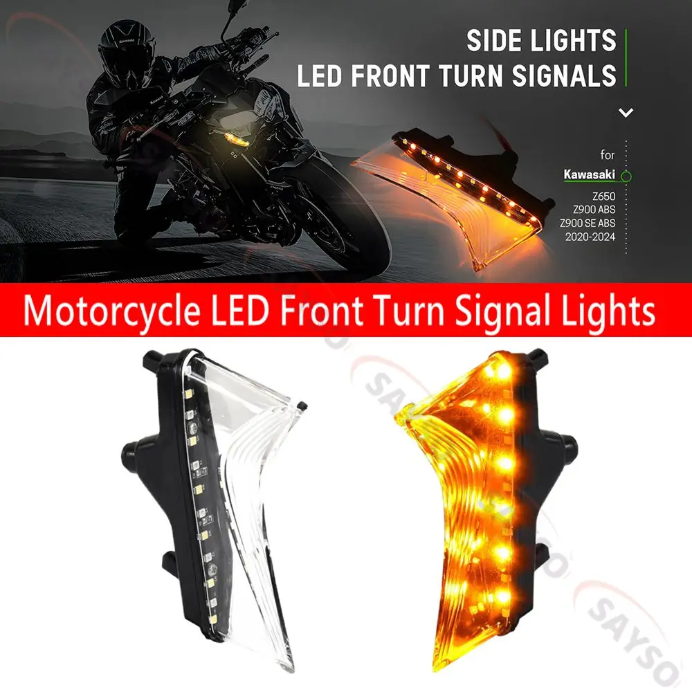 2 шт. мотоциклетные светодиодные передние указатели поворота для Kawasaki Z900 Z650 20-24, белые и янтарные дневные ходовые огни, фара
2 шт. мотоциклетные светодиодные передние указатели поворота для Kawasaki Z900 Z650 20-24, белые и янтарные дневные ходовые огни, фара