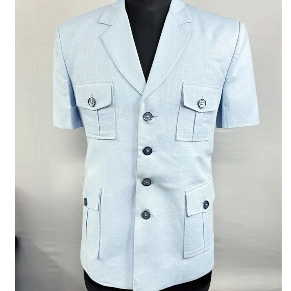 Casual Men's Suits Elegant Single Breasted Notch Lapel Slim Fit 1 Piece Jacket Daily Short Sleeve Male Clothing Outfits 2025
Casual Men's Suits Elegant Single Breasted Notch Lapel Slim Fit 1 Piece Jacket Daily Short Sleeve Male Clothing Outfits 2025