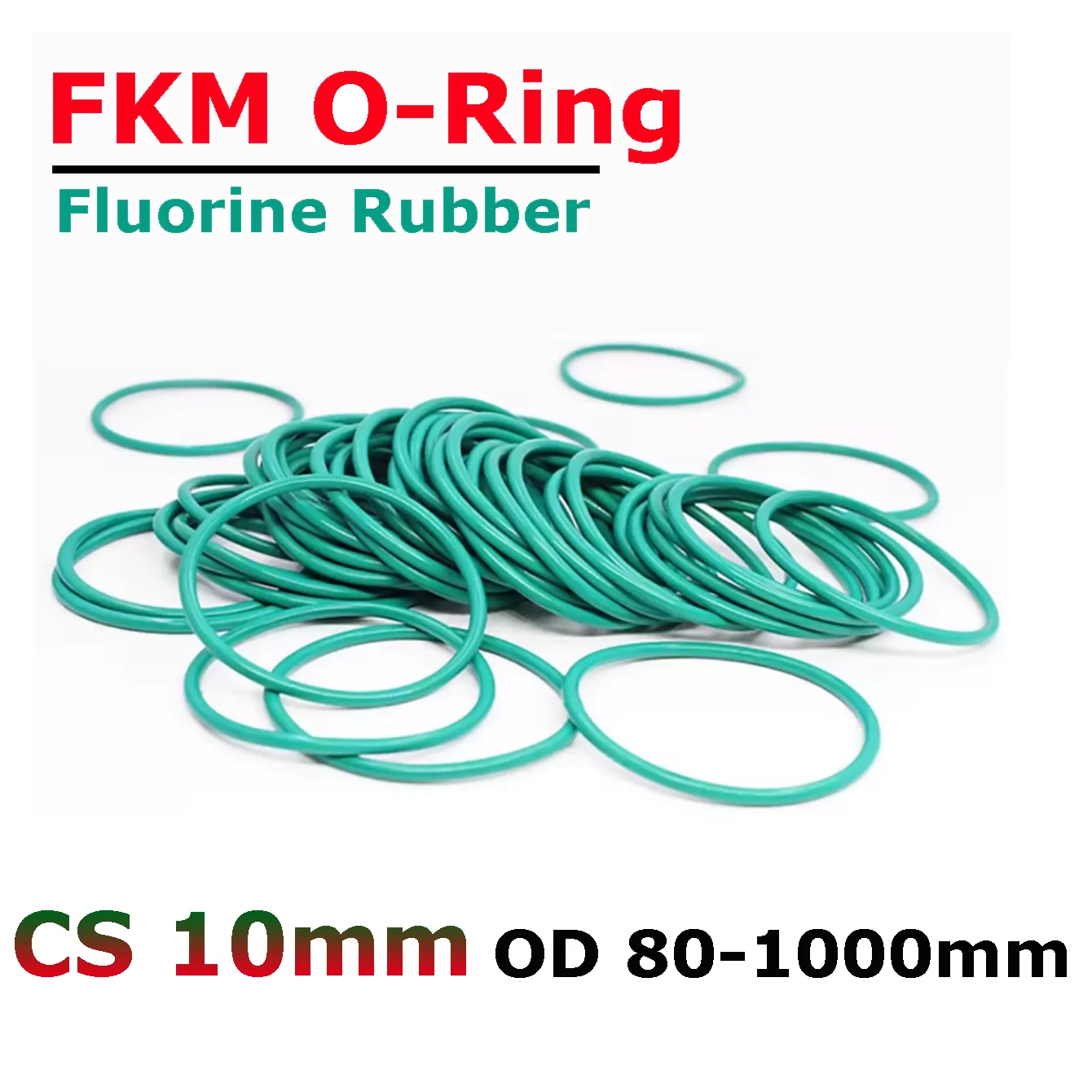 Green FKM O-Rings Cross Section CS 10mm OD 80-1000mm Fluorine Rubber O Ring Sealing Washer Gasket Oil Resistant Acid & Alkali
Green FKM O-Rings Cross Section CS 10mm OD 80-1000mm Fluorine Rubber O Ring Sealing Washer Gasket Oil Resistant Acid & Alkali