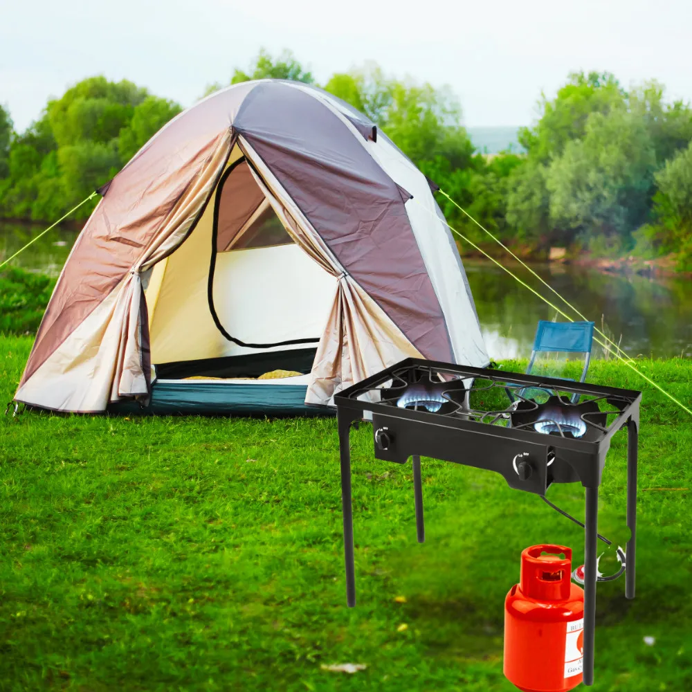 150,000 BTU Dual Burner Outdoor Grill Propane Gas Grill Stand
150,000 BTU Dual Burner Outdoor Grill Propane Gas Grill Stand