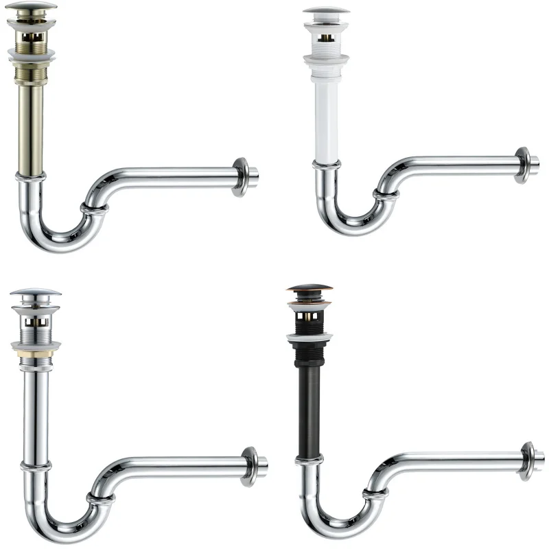 Bathroom Sink Pop-Up Drain With Overflow And Wash Basin Wall-Mounted Drain Pipe Accessories Set
Bathroom Sink Pop-Up Drain With Overflow And Wash Basin Wall-Mounted Drain Pipe Accessories Set
