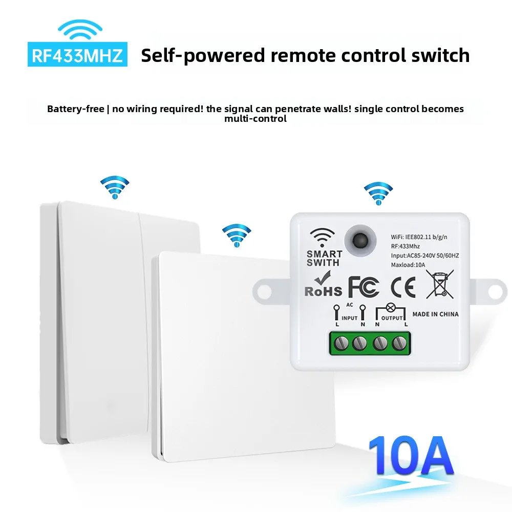 86 Type Wireless Remote Control Switch Panel Self-generated Wiring-free Intelligent Dual-control Light Rebound Board Switch
86 Type Wireless Remote Control Switch Panel Self-generated Wiring-free Intelligent Dual-control Light Rebound Board Switch