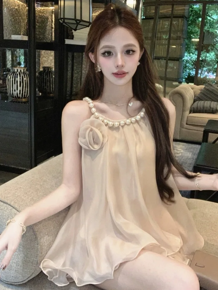 Elegant Pearled round Neck Loose Fit Summer New Style Slimming Floral 3D Printed Sleeveless Shirts for Women Citywalk Polyest...
Elegant Pearled round Neck Loose Fit Summer New Style Slimming Floral 3D Printed Sleeveless Shirts for Women Citywalk Polyest...