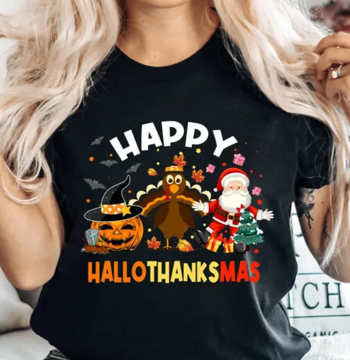 Happy Hallothanksmas Shirt, Halloween Shirt, Holiday Season Shirt, Christmas Shi
Happy Hallothanksmas Shirt, Halloween Shirt, Holiday Season Shirt, Christmas Shi