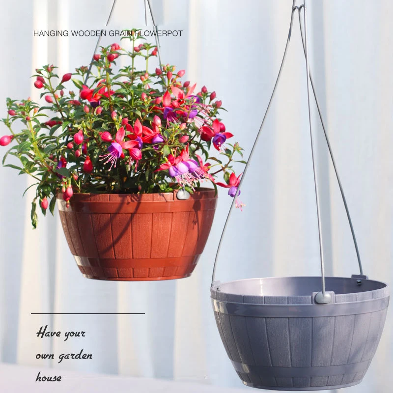 New PP Resin Plastic Flowerpot Breathable Self-watering Lazy Flowerpot Hanging Wooden Barrel Pattern Hanging Pot Garden Supplies
New PP Resin Plastic Flowerpot Breathable Self-watering Lazy Flowerpot Hanging Wooden Barrel Pattern Hanging Pot Garden Supplies