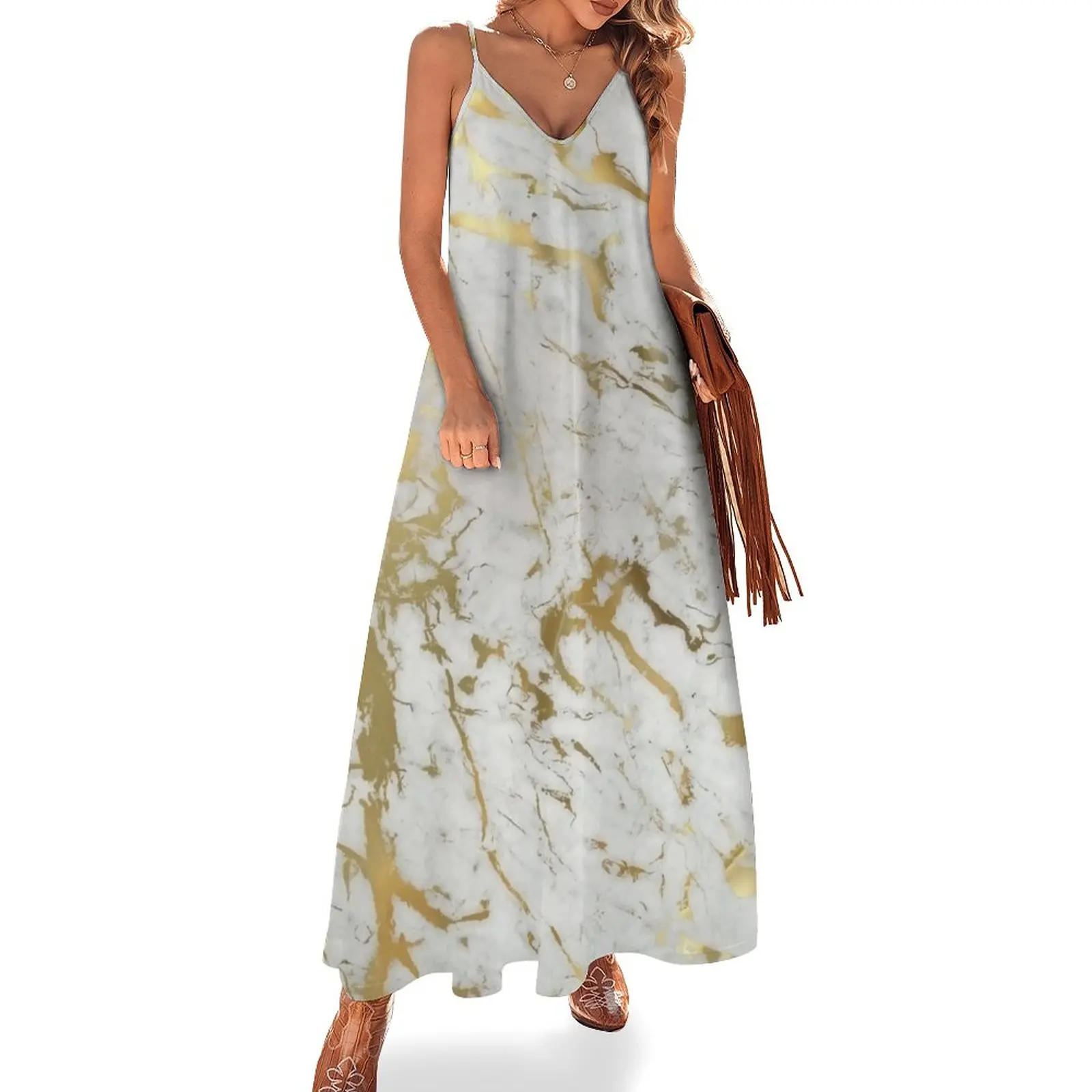 Gold marble on white (original height quality print) Sleeveless Dress summer dresses for women 2023 evening dress
Gold marble on white (original height quality print) Sleeveless Dress summer dresses for women 2023 evening dress