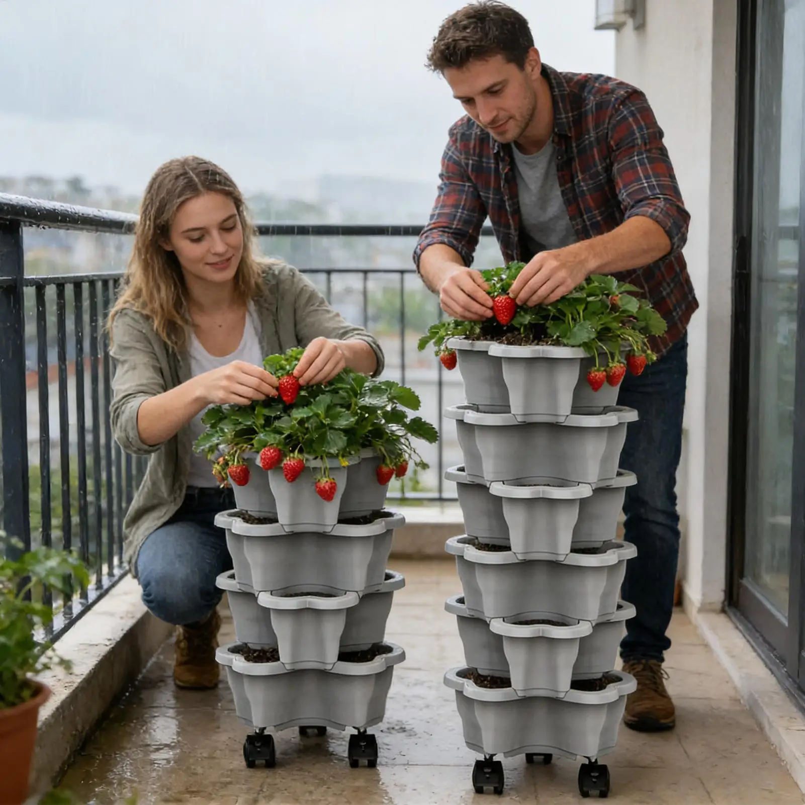 6-Tier Stackable Plant pot Tower, Vertical Garden Planter with Wheels Space Saving Garden Towers for Indoor Outdoor Vegetables
6-Tier Stackable Plant pot Tower, Vertical Garden Planter with Wheels Space Saving Garden Towers for Indoor Outdoor Vegetables