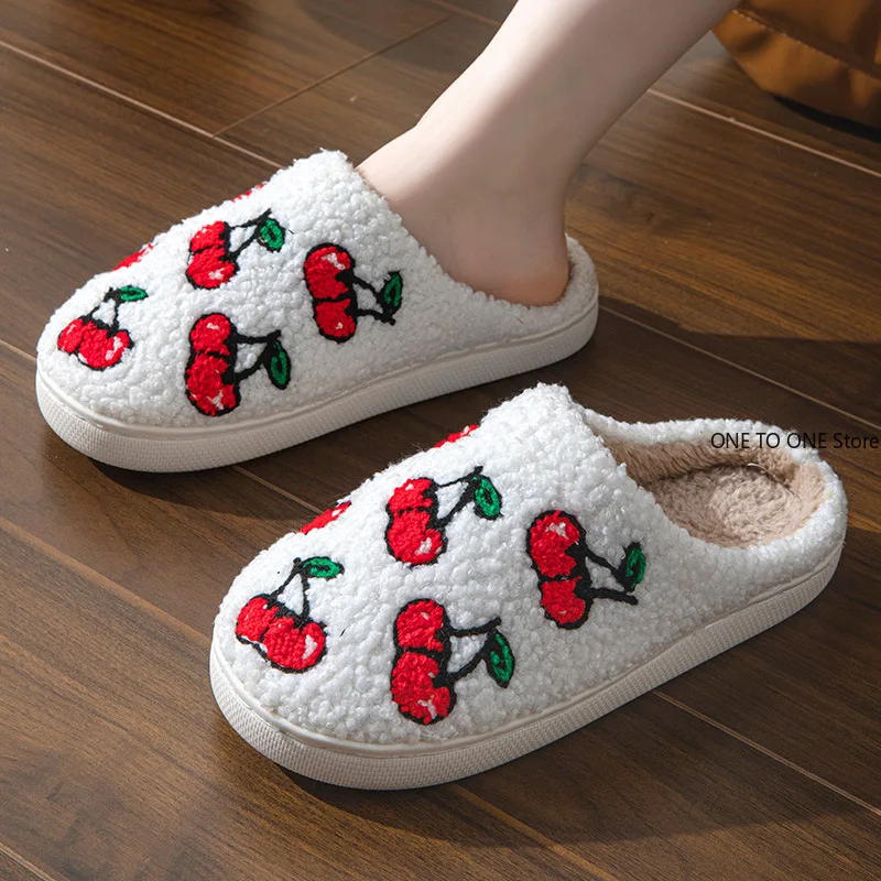 Wholesale Cute Little Cherry Slippers Women Fluffy Cherries Fur Plush House Shoes Female Bedroom Comfy Home Flat Slip-on Slides
Wholesale Cute Little Cherry Slippers Women Fluffy Cherries Fur Plush House Shoes Female Bedroom Comfy Home Flat Slip-on Slides