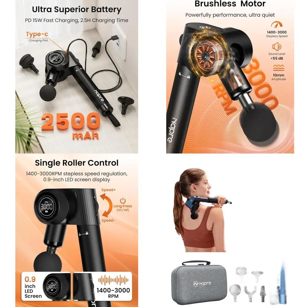 Portable Deep Tissue Massager with 5-Angle Adjustment, 32-Speed Settings, and Extended Handle for Muscle Relief
Portable Deep Tissue Massager with 5-Angle Adjustment, 32-Speed Settings, and Extended Handle for Muscle Relief