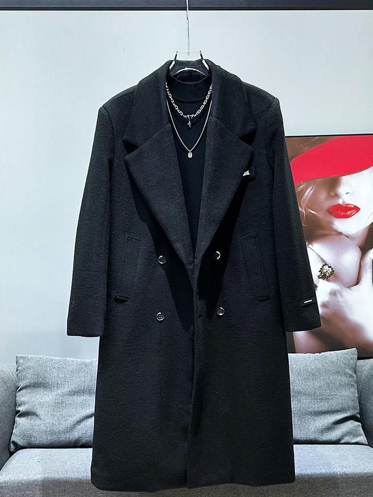 Trendy Winter Thiened Men's Woolen Coat Double Row Button Design Faionable Windbreaker Outerwear Korean Sle Youthful
Trendy Winter Thiened Men's Woolen Coat Double Row Button Design Faionable Windbreaker Outerwear Korean Sle Youthful