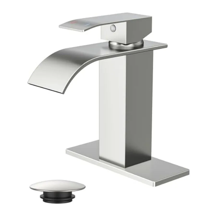 Waterfall Bathroom Faucets 1 or 3 Hole, Vanity Single Bathroom Sink Faucet with cUPC Supply Line and Pop Up Drain, Suitable for
Waterfall Bathroom Faucets 1 or 3 Hole, Vanity Single Bathroom Sink Faucet with cUPC Supply Line and Pop Up Drain, Suitable for