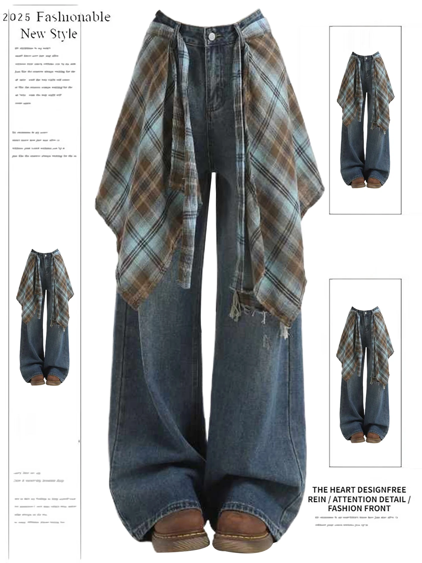 American Retro Fake Hole Jeans Women High Waist Straight Leg Wide Leg Pants Autumn New Design Slimming Effect Casual Denim
American Retro Fake Hole Jeans Women High Waist Straight Leg Wide Leg Pants Autumn New Design Slimming Effect Casual Denim