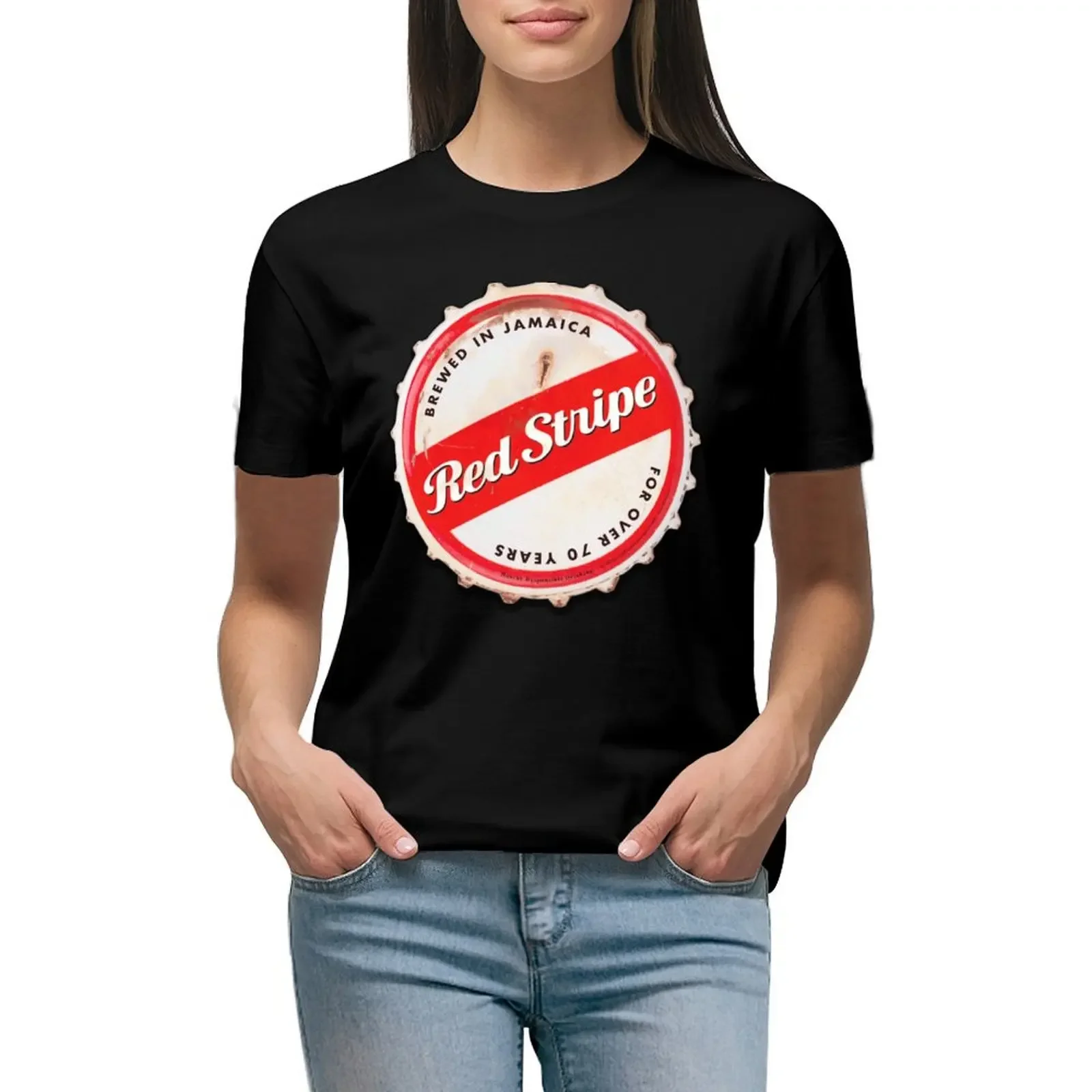 Red Stripe Bottle Cap T-Shirt cute tops Short sleeve tee customizeds blacks T-shirt Women
Red Stripe Bottle Cap T-Shirt cute tops Short sleeve tee customizeds blacks T-shirt Women