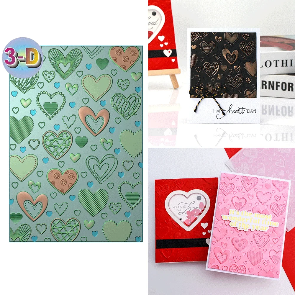 Valentine's Day Heart 3D Embossing Folder Texture Pattern Background DIY Scrapbooking Craft Supplies for Embossing
Valentine's Day Heart 3D Embossing Folder Texture Pattern Background DIY Scrapbooking Craft Supplies for Embossing