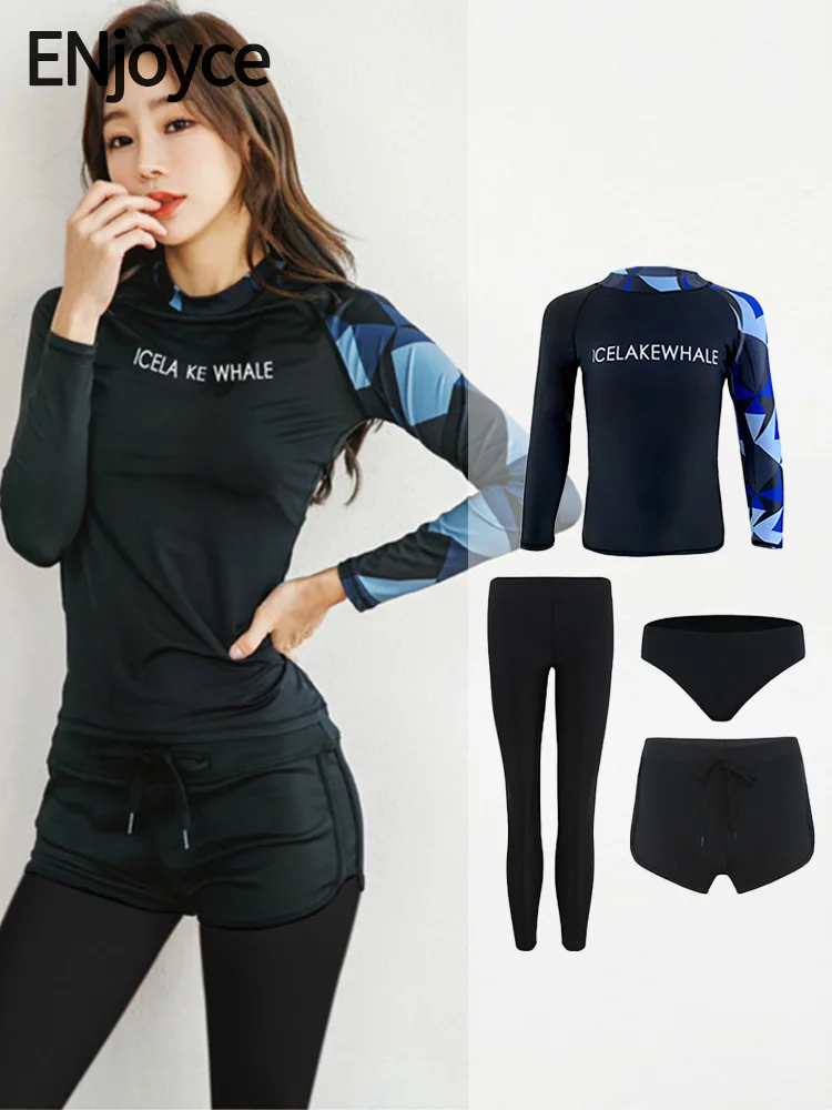 Women Long Sleeve Rash Guard Print Four Pieces Swimsuit Zipper Swimwear with skirt Bathing Suits Surfing Suits Pad Long Pants
Women Long Sleeve Rash Guard Print Four Pieces Swimsuit Zipper Swimwear with skirt Bathing Suits Surfing Suits Pad Long Pants